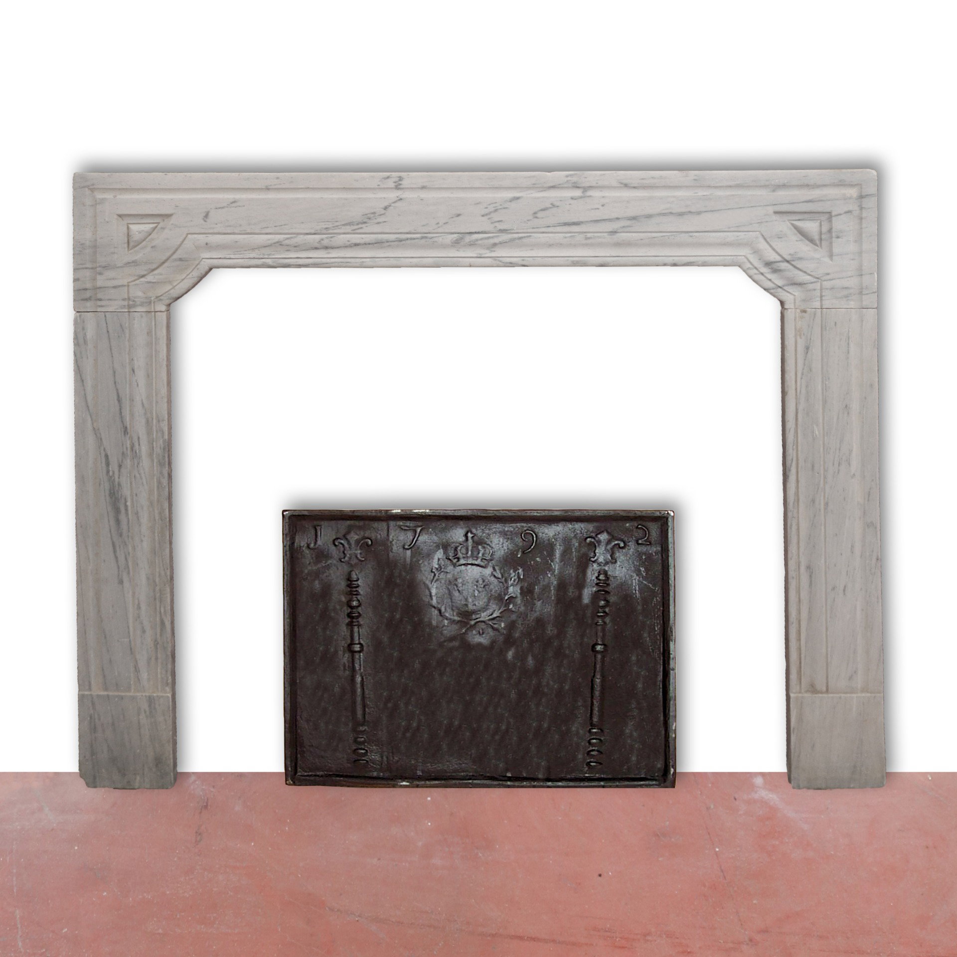 Chimenea antigua de mármol, 120x100 cm de altura. Época 1900.